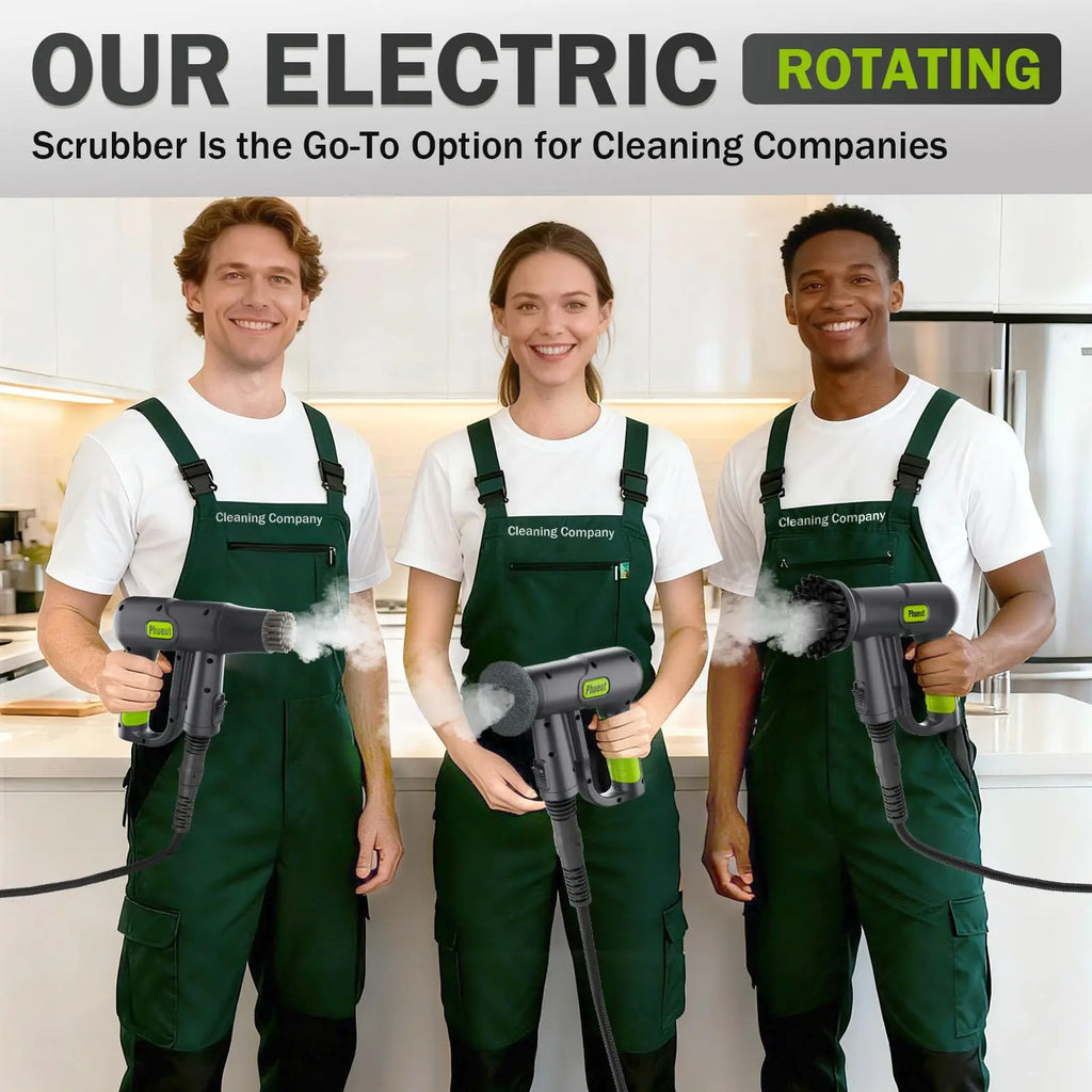 Pressurized Handheld Steam Cleaner & Rechargeable Spin Scrubber